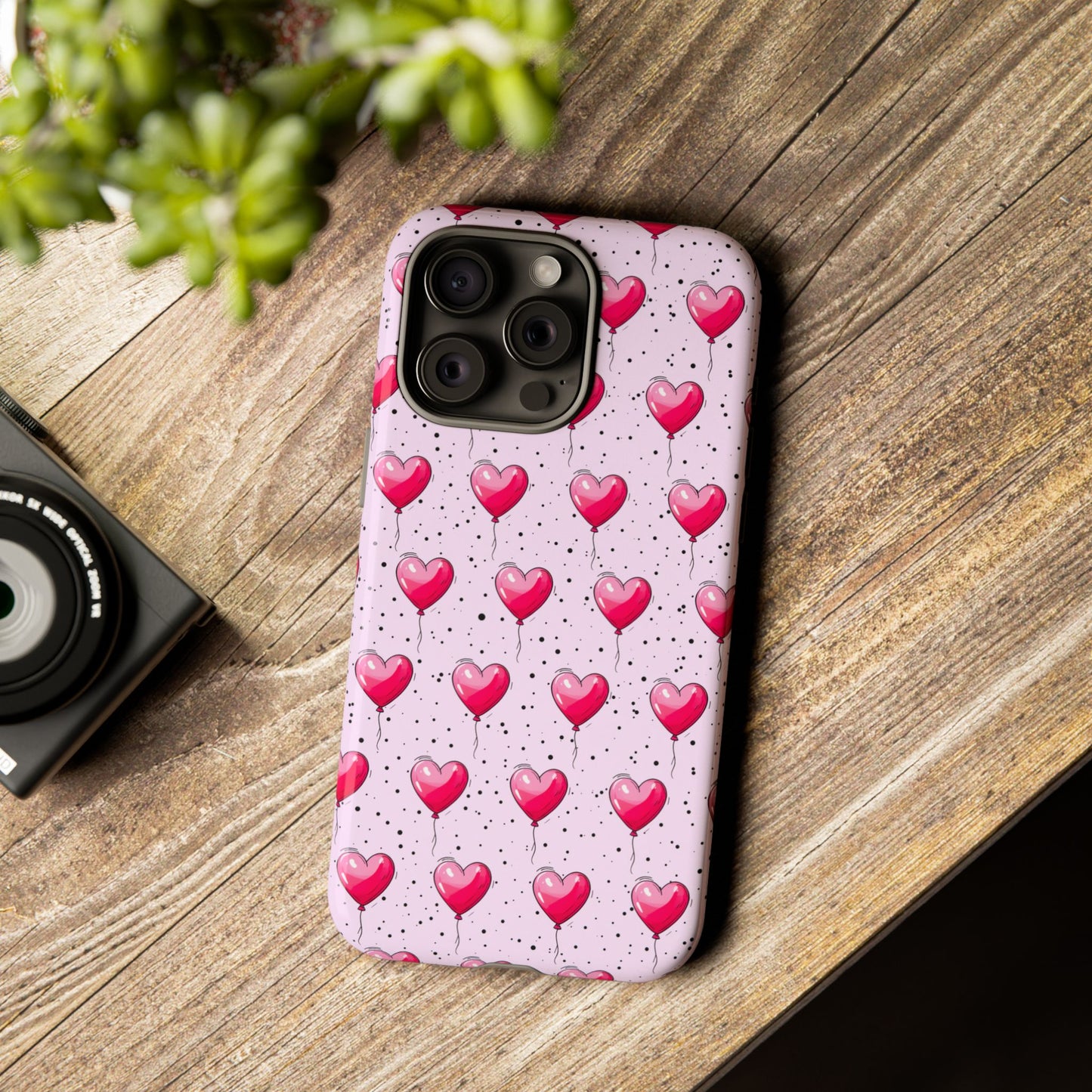 Heart-Shaped Balloons Pink Tough iPhone Case