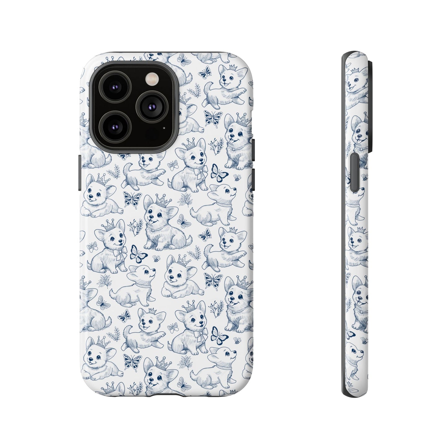 Playful Corgi Toile de Jouy IPhone Tough Phone Case