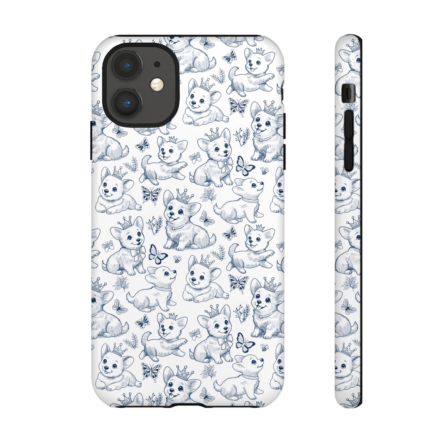 Playful Corgi Toile de Jouy IPhone Tough Phone Case