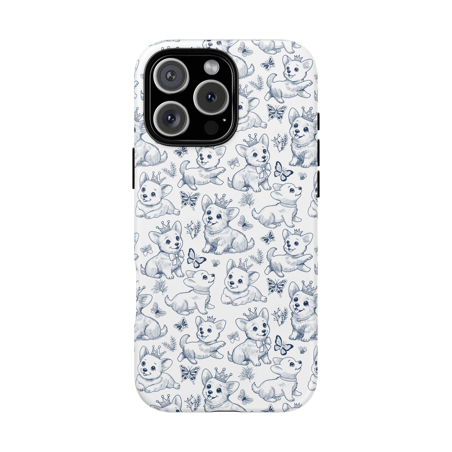 Playful Corgi Toile de Jouy IPhone Tough Phone Case