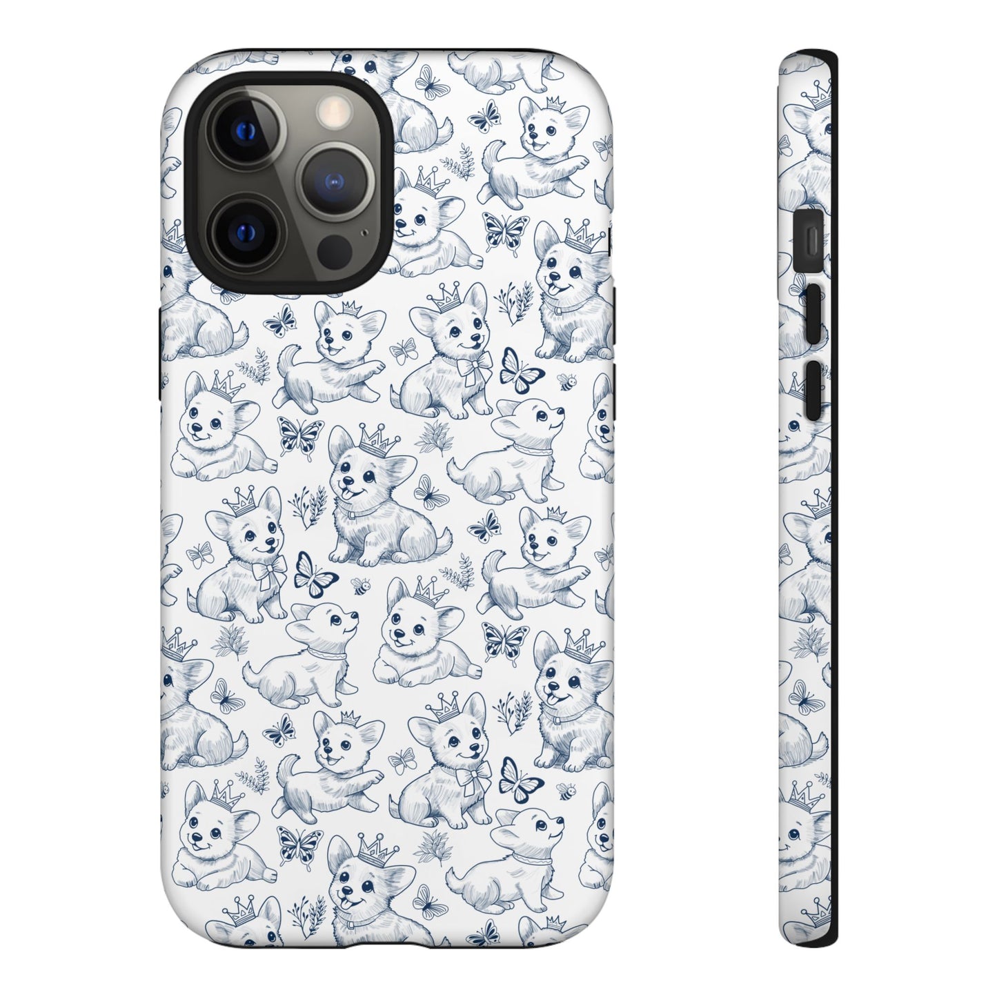 Playful Corgi Toile de Jouy IPhone Tough Phone Case