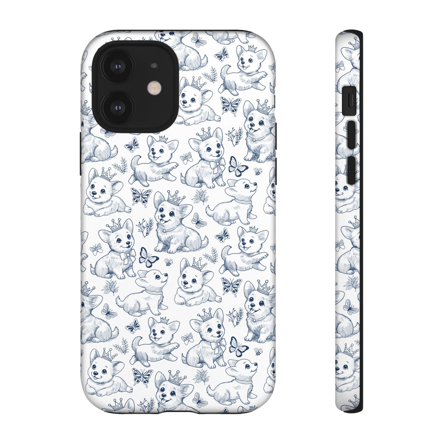 Playful Corgi Toile de Jouy IPhone Tough Phone Case