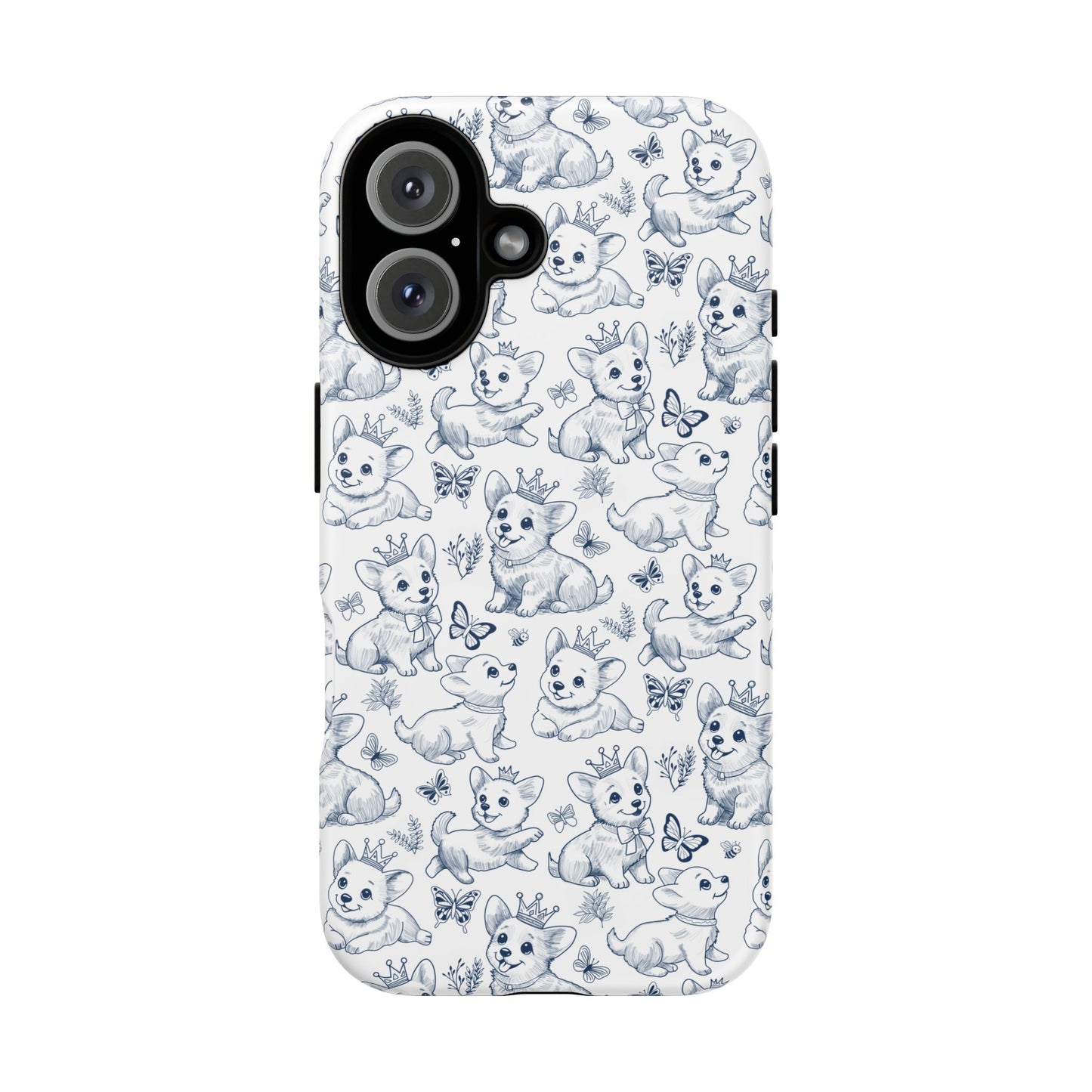 Playful Corgi Toile de Jouy IPhone Tough Phone Case