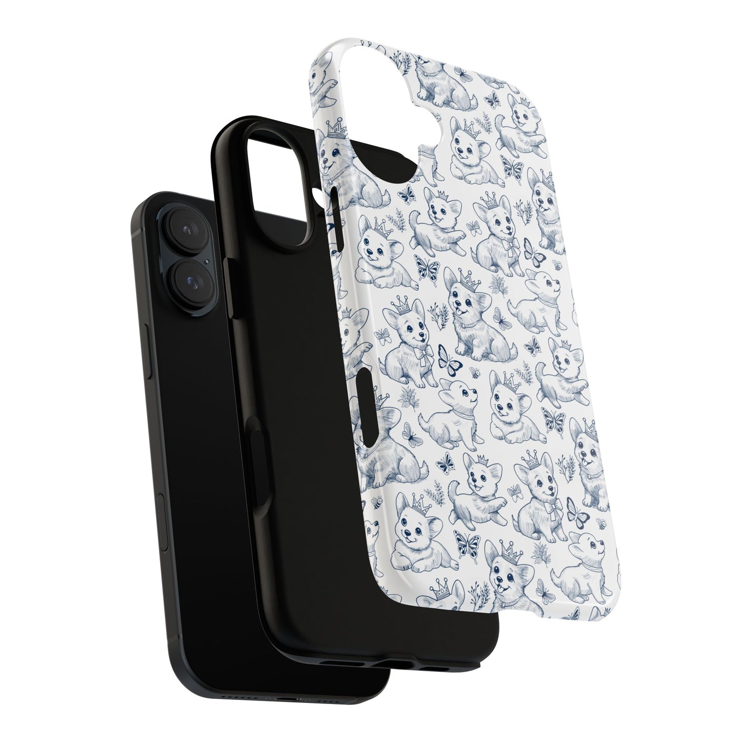 Playful Corgi Toile de Jouy IPhone Tough Phone Case