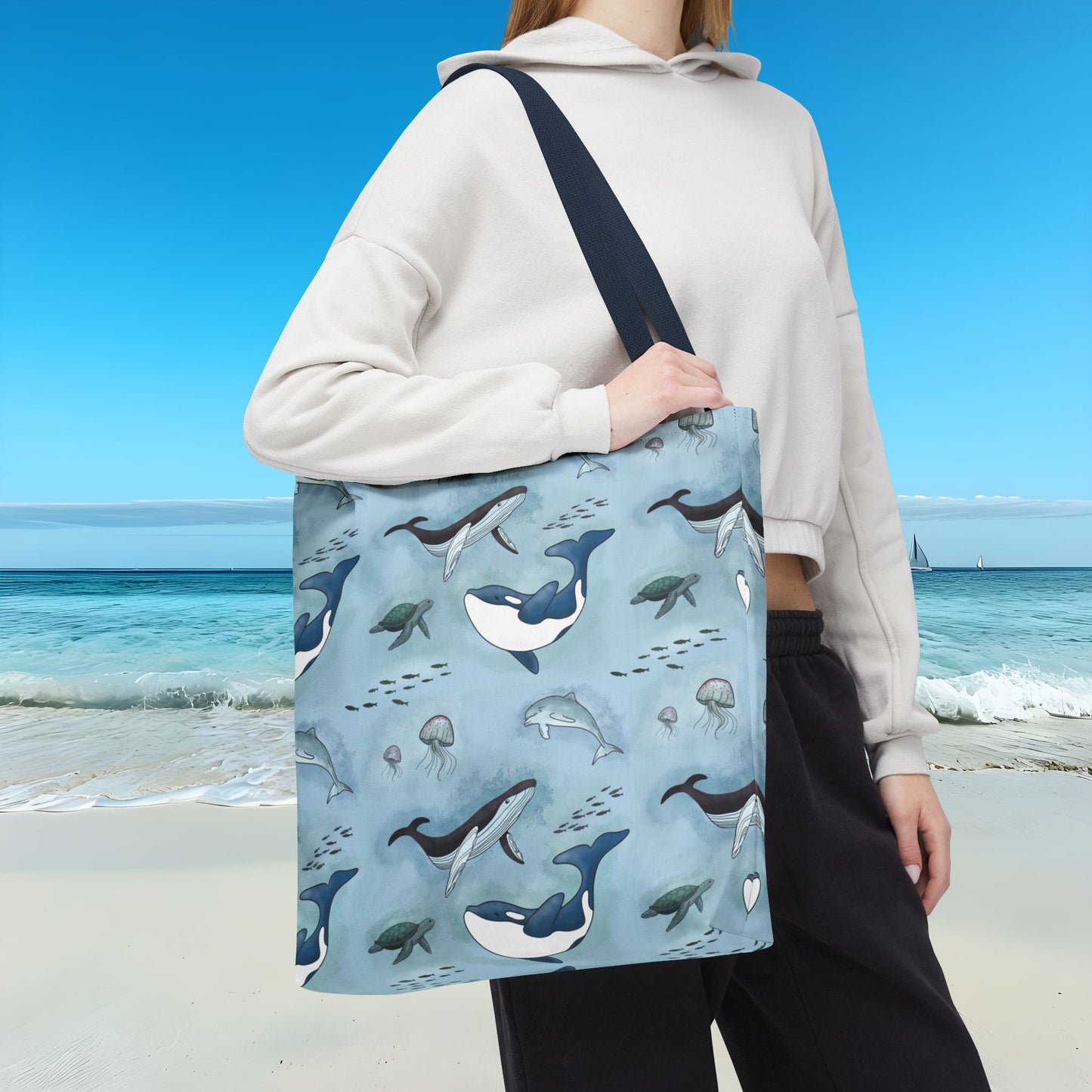Seaworld Ocean Wildlife Nautical Tote Bag