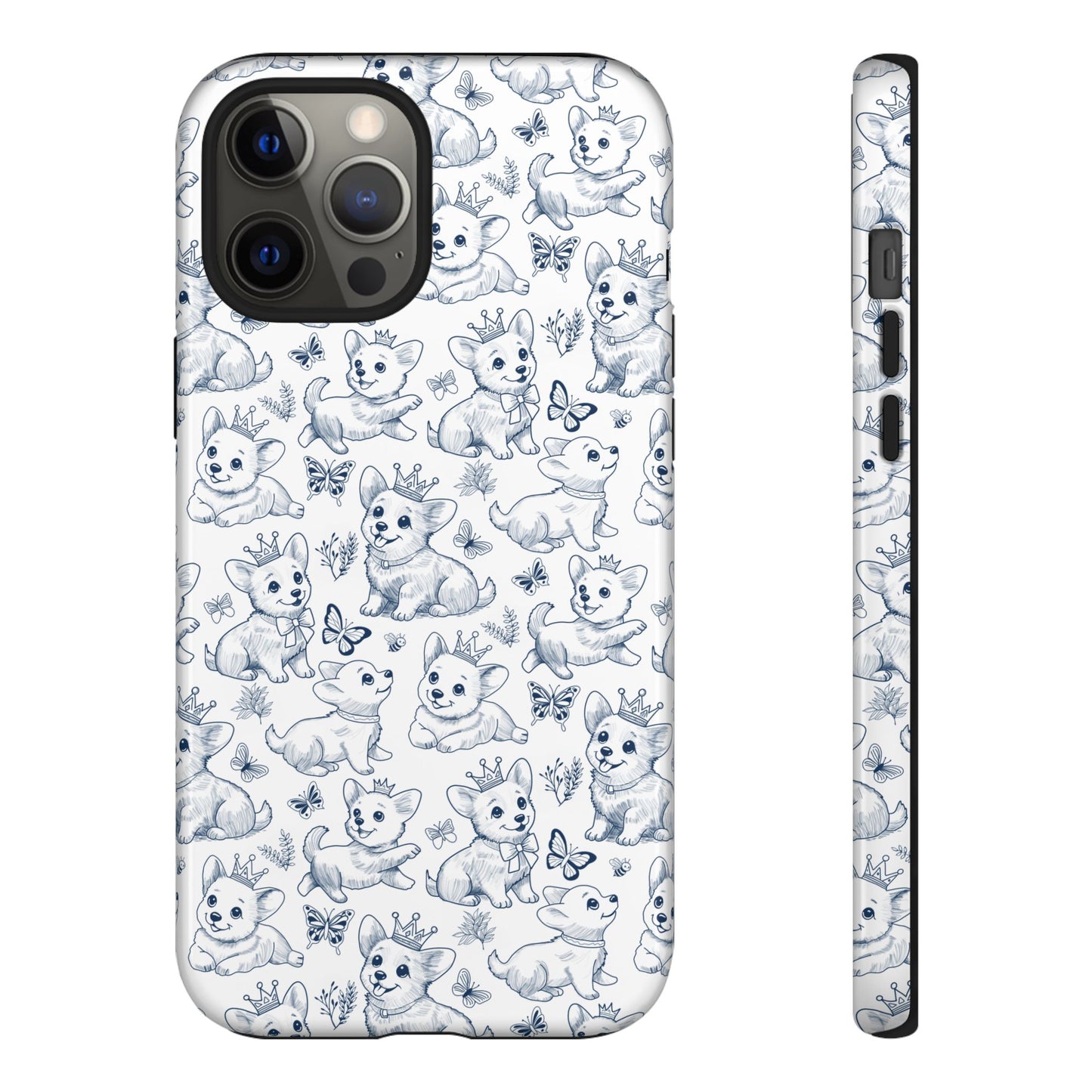 Playful Corgi Toile de Jouy IPhone Tough Phone Case