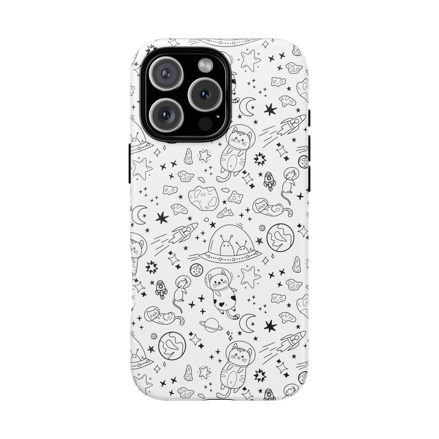 Cosmic Space Cats Doodle Tough iPhone Case