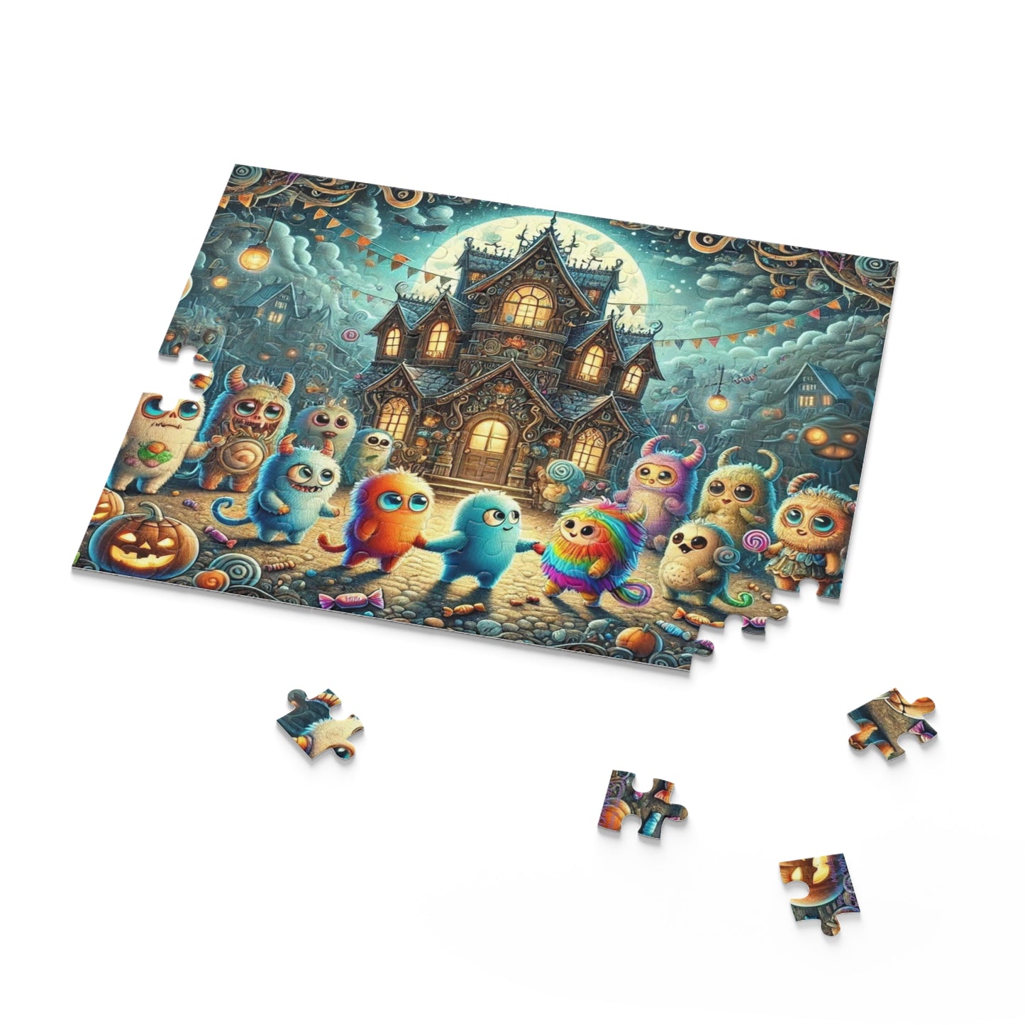 Halloween Dancing Party Monsters Jigsaw Puzzle (120, 252, or 500-Pieces)