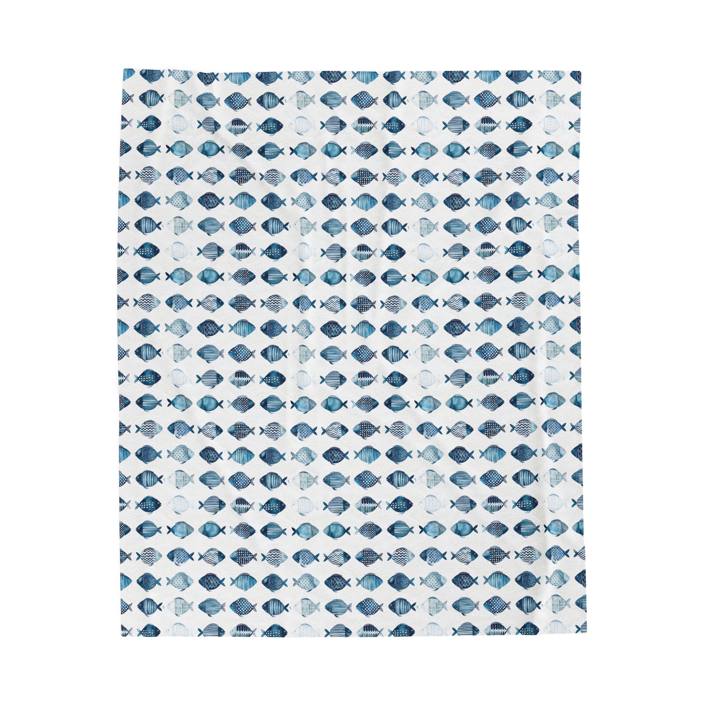 Blue School of Fish Cozy Plush Picnic Blanket