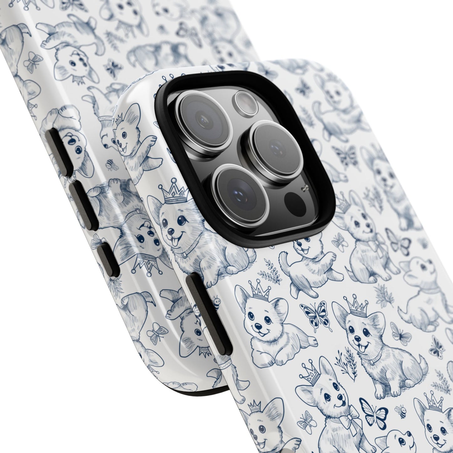 Playful Corgi Toile de Jouy IPhone Tough Phone Case