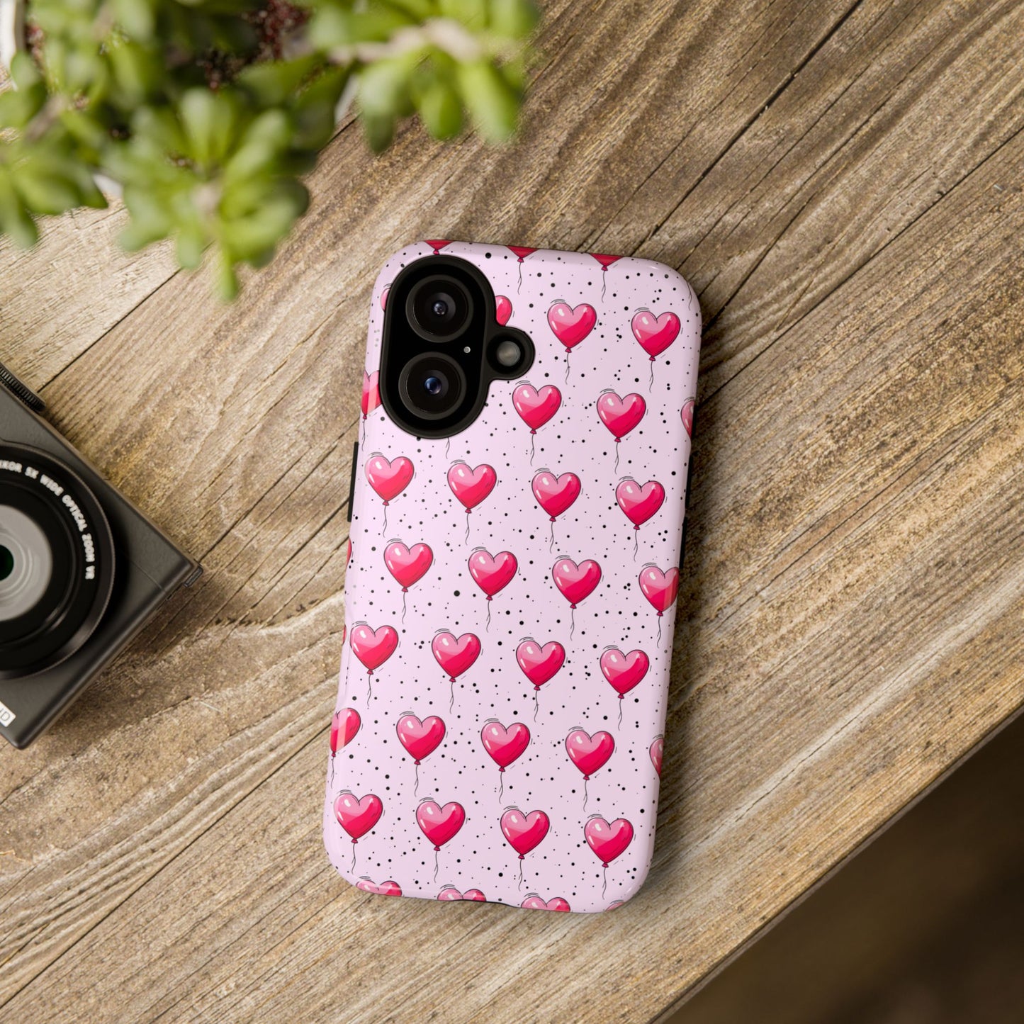 Heart-Shaped Balloons Pink Tough iPhone Case