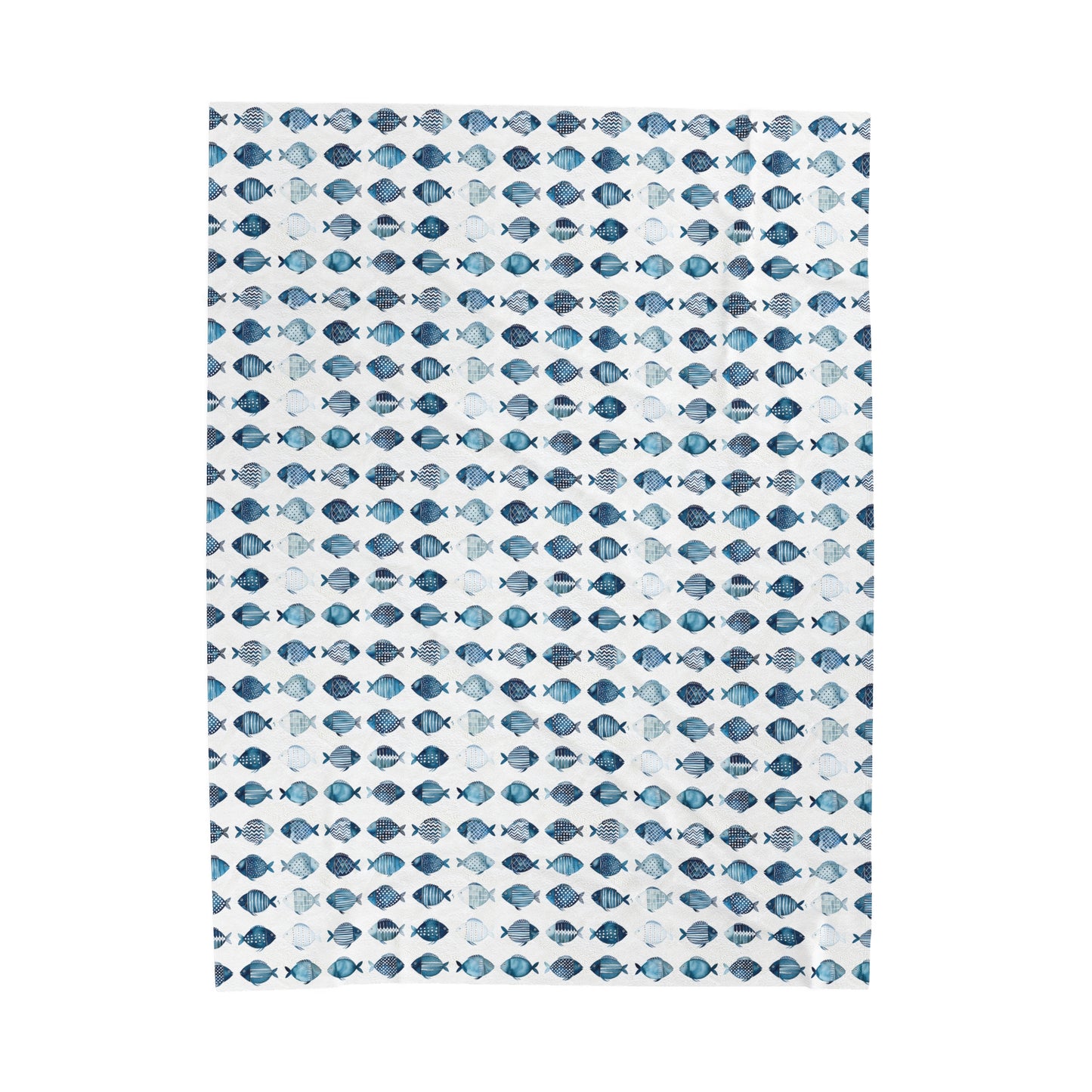 Blue School of Fish Cozy Plush Picnic Blanket