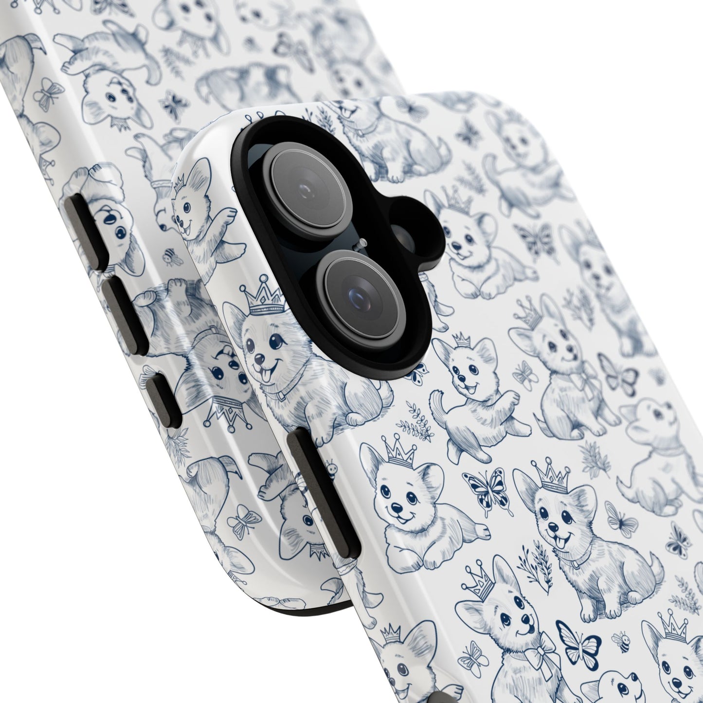 Playful Corgi Toile de Jouy IPhone Tough Phone Case
