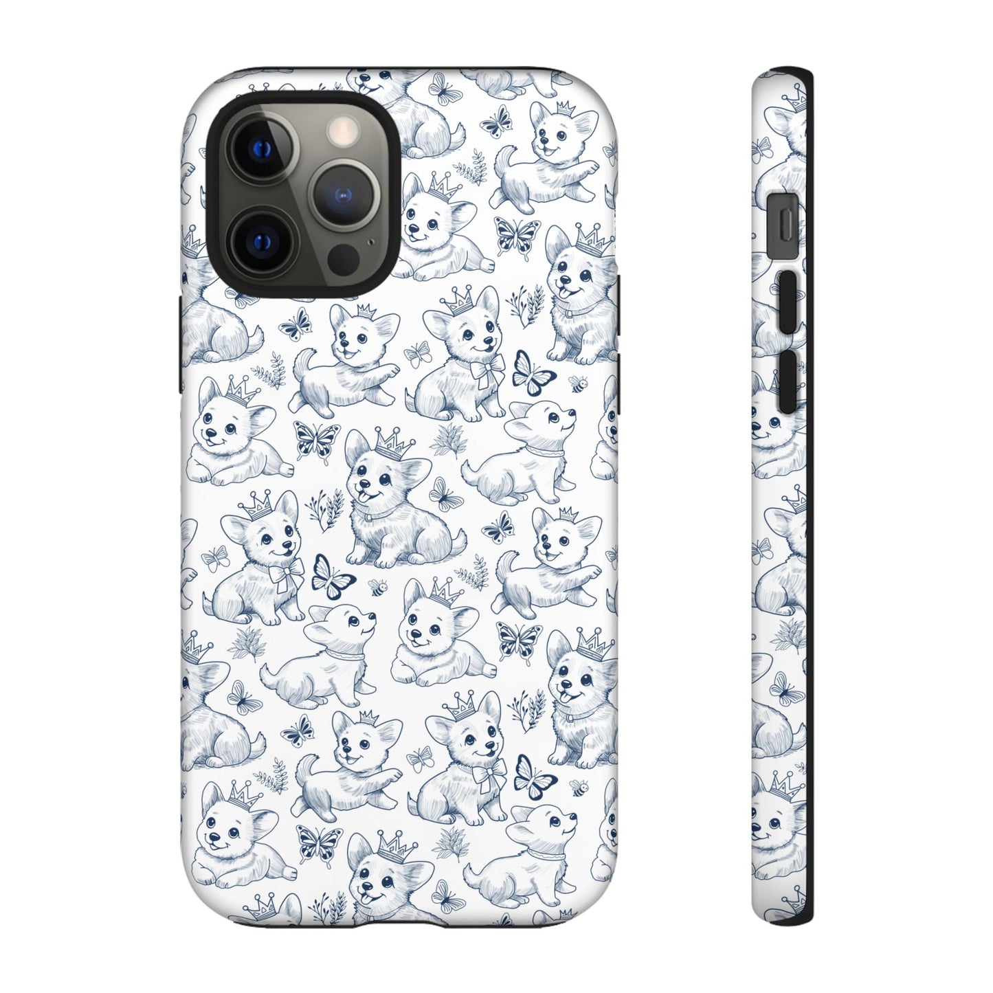 Playful Corgi Toile de Jouy IPhone Tough Phone Case
