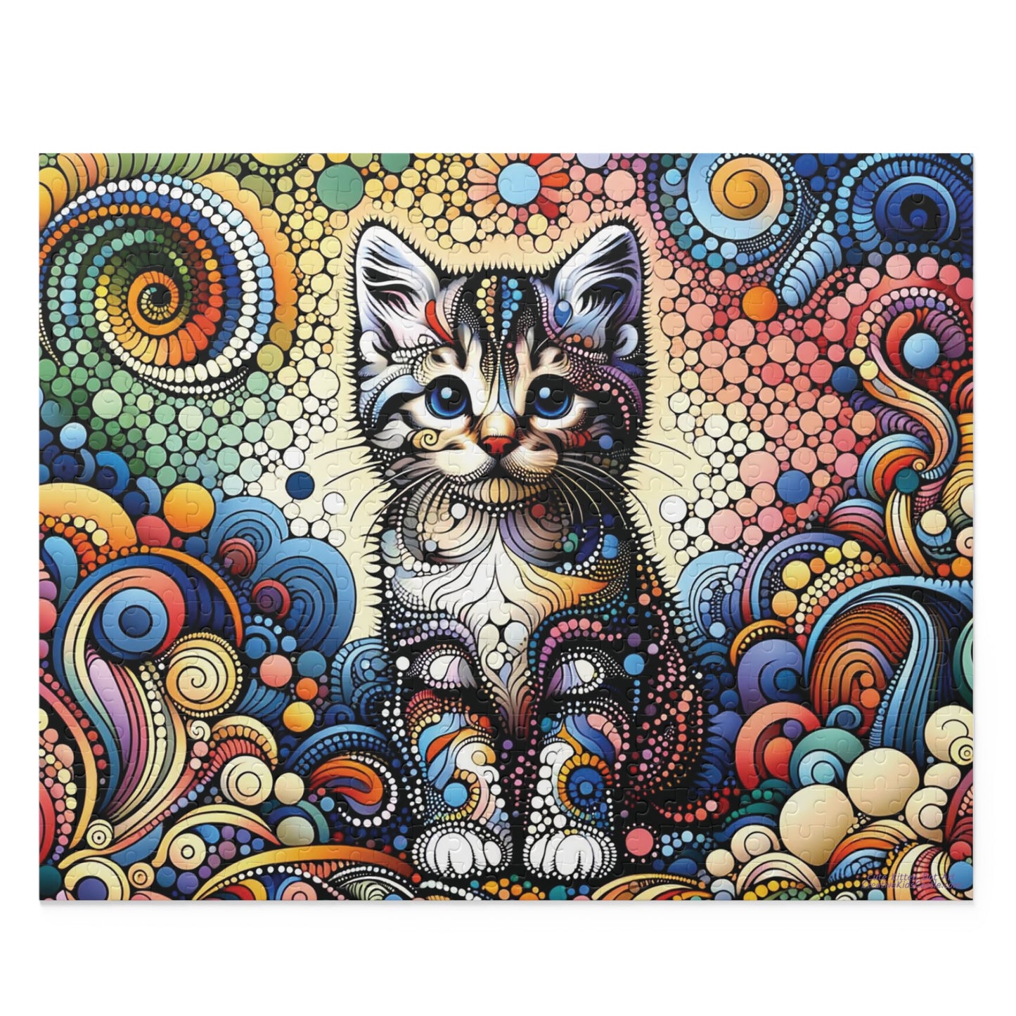 Cute Kitten Dot Art Jigsaw Puzzle (120, 252, 500-Piece)