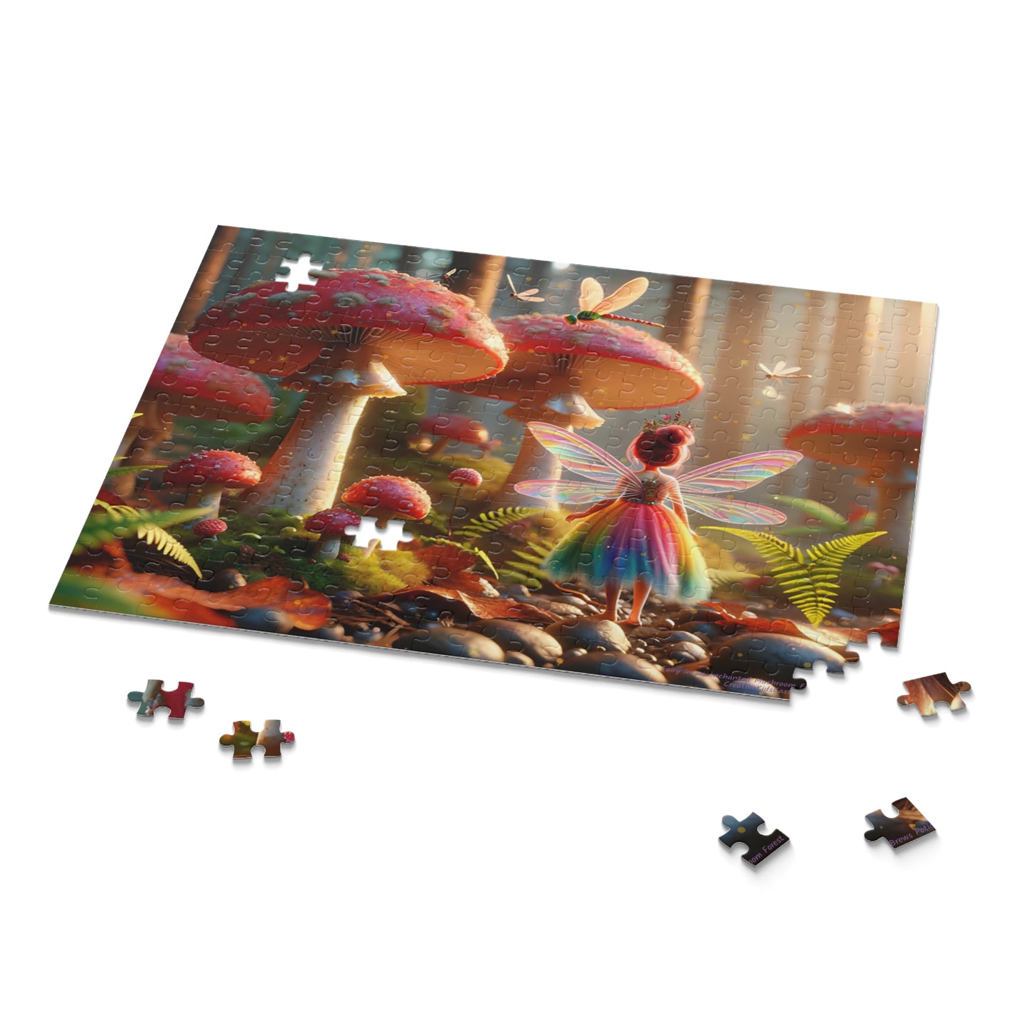 Fairy in an enchanted Mushroom Forest Jigsaw Puzzle