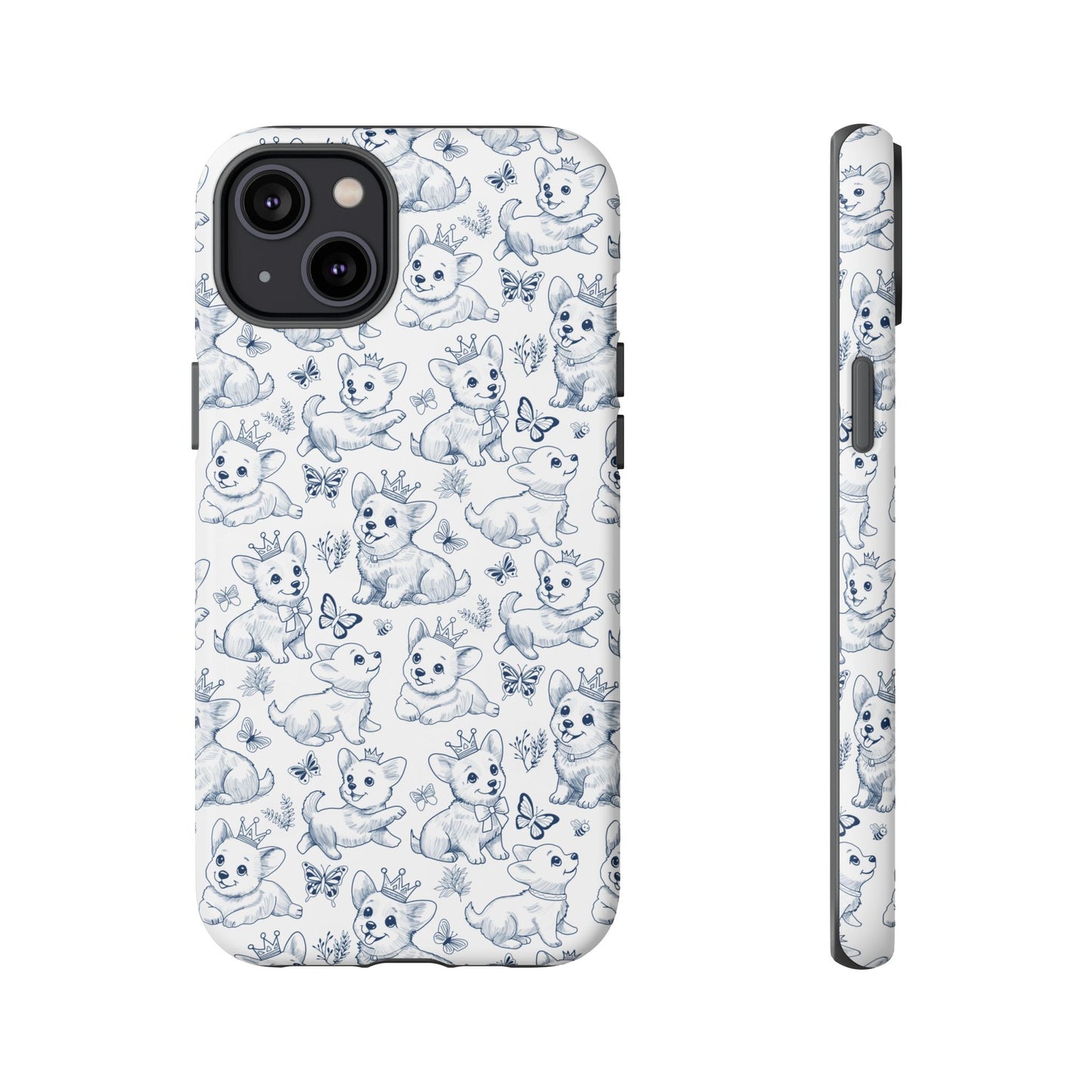 Playful Corgi Toile de Jouy IPhone Tough Phone Case