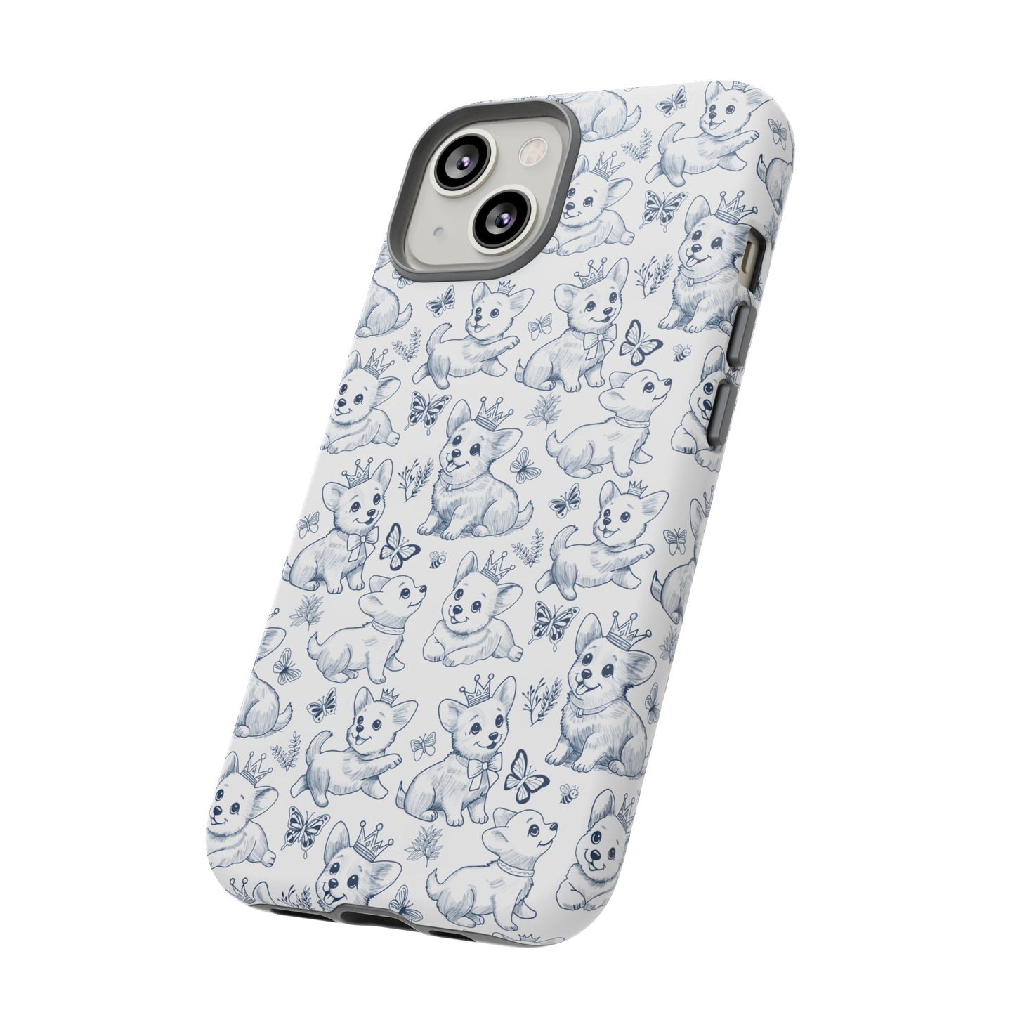 Playful Corgi Toile de Jouy IPhone Tough Phone Case
