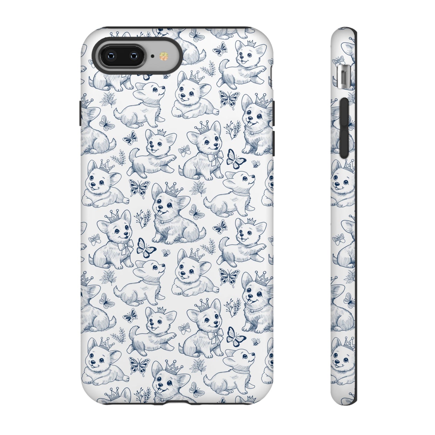 Playful Corgi Toile de Jouy IPhone Tough Phone Case