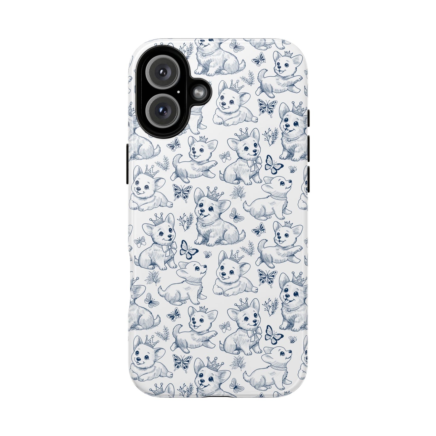 Playful Corgi Toile de Jouy IPhone Tough Phone Case
