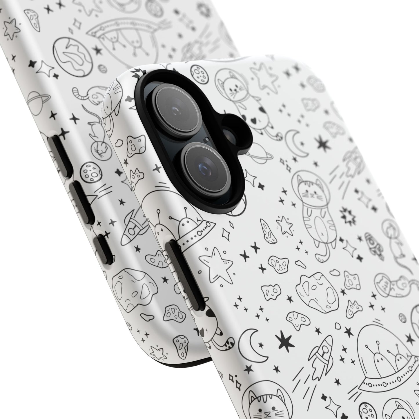Cosmic Space Cats Doodle Tough iPhone Case