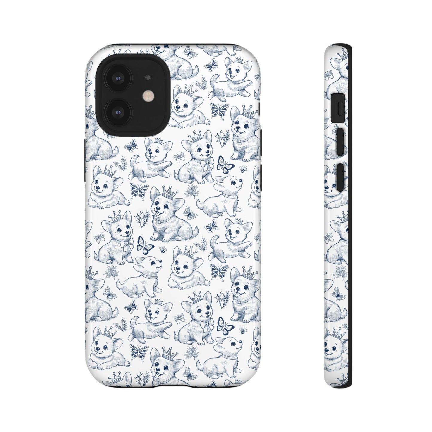 Playful Corgi Toile de Jouy IPhone Tough Phone Case
