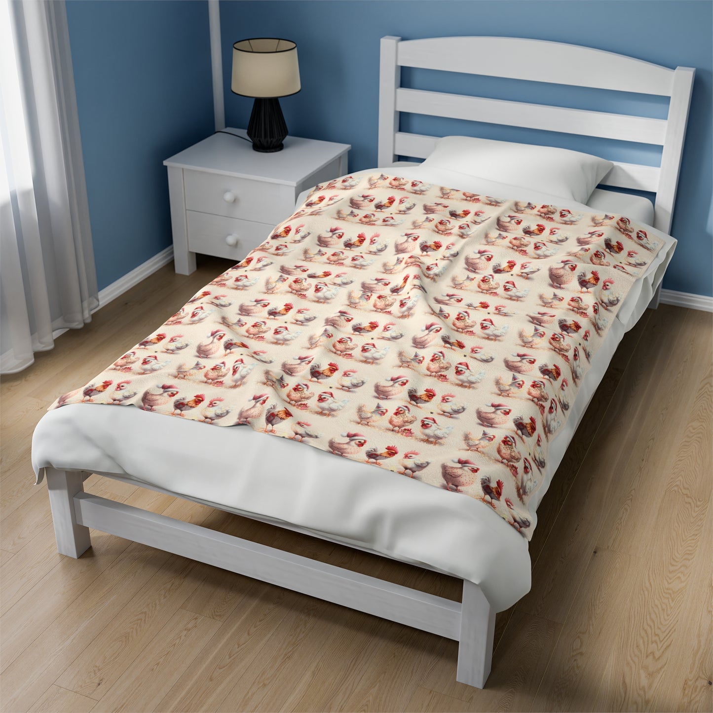 Cute Chicken Christmas Party Cozy Plush Blanket