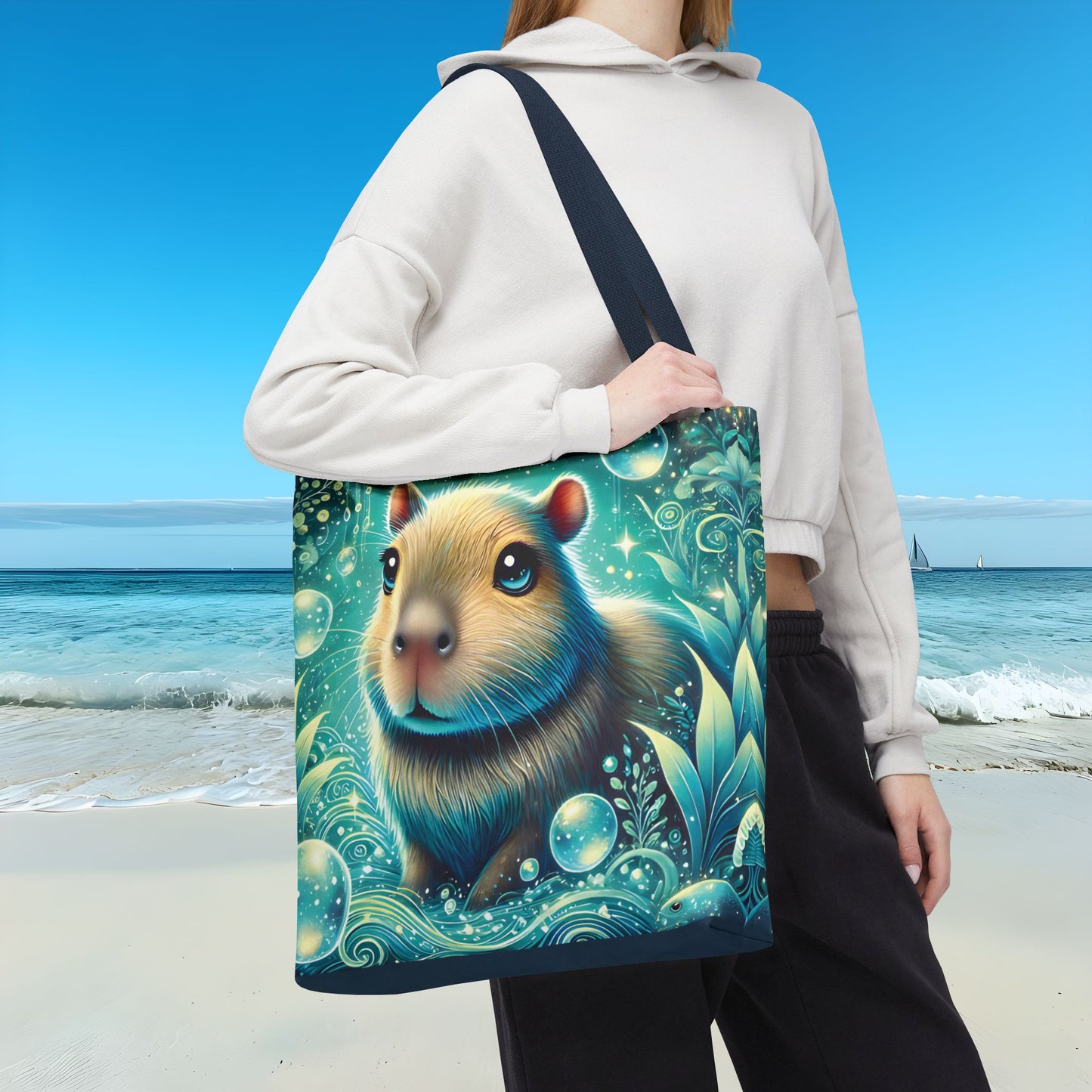 Magical Underwater Capybara Tote Bag