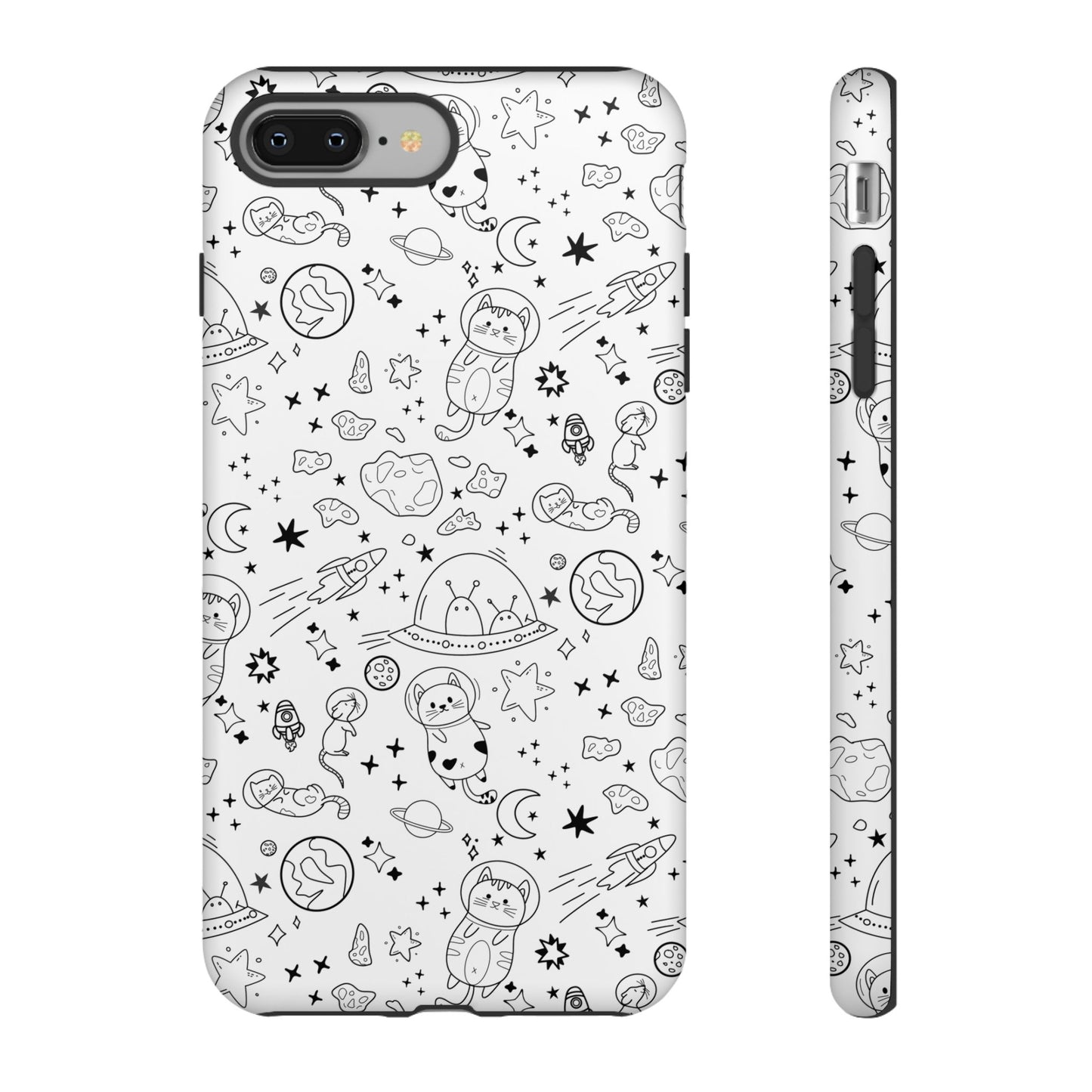Cosmic Space Cats Doodle Tough iPhone Case