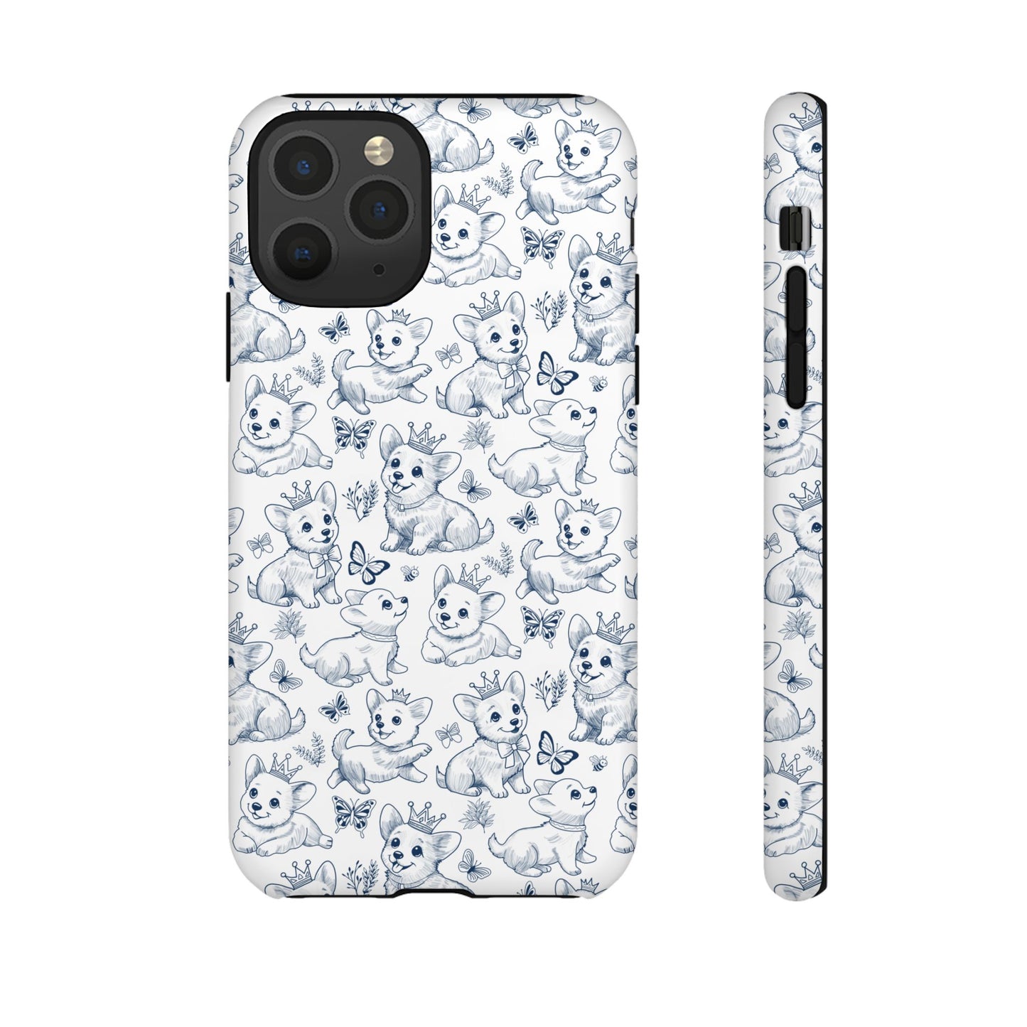 Playful Corgi Toile de Jouy IPhone Tough Phone Case