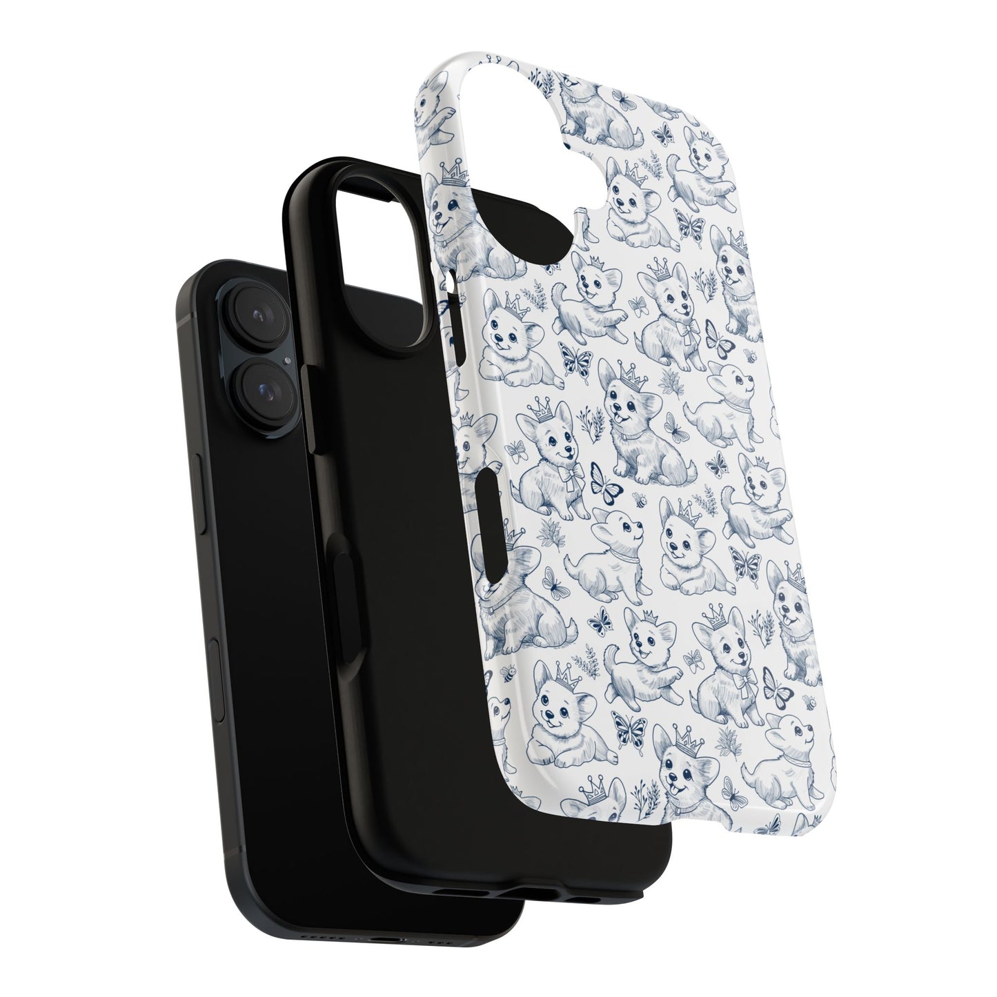 Playful Corgi Toile de Jouy IPhone Tough Phone Case
