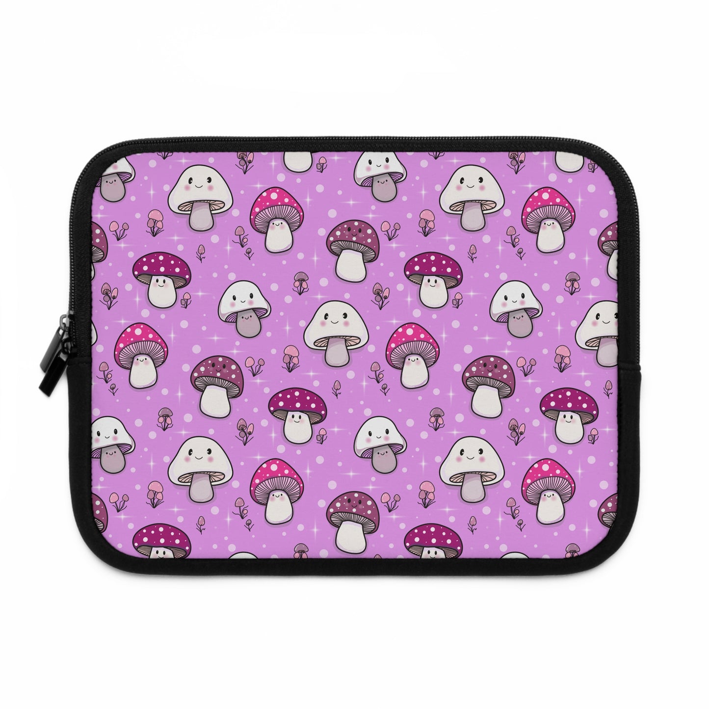 Happy Fungi Cottagecore Magenta Laptop Sleeve or Tablet Cover