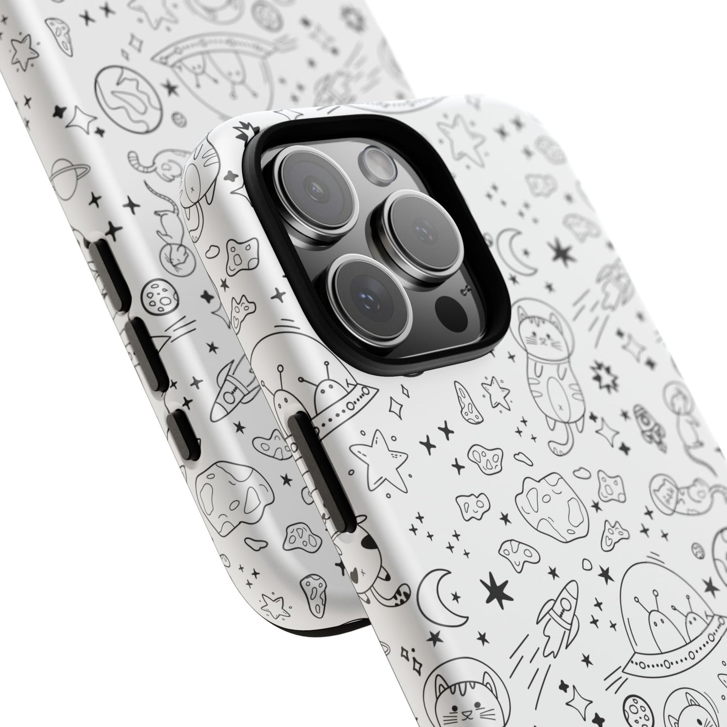 Cosmic Space Cats Doodle Tough iPhone Case