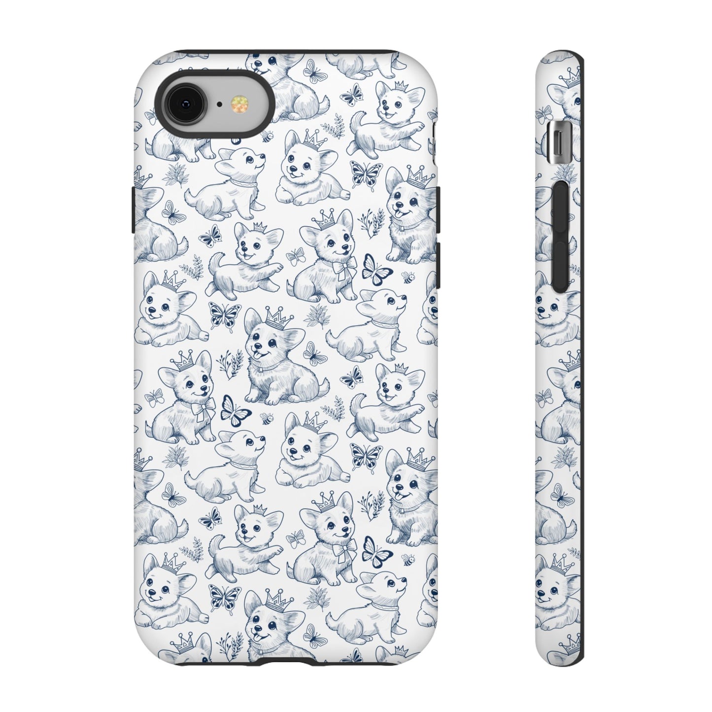Playful Corgi Toile de Jouy IPhone Tough Phone Case