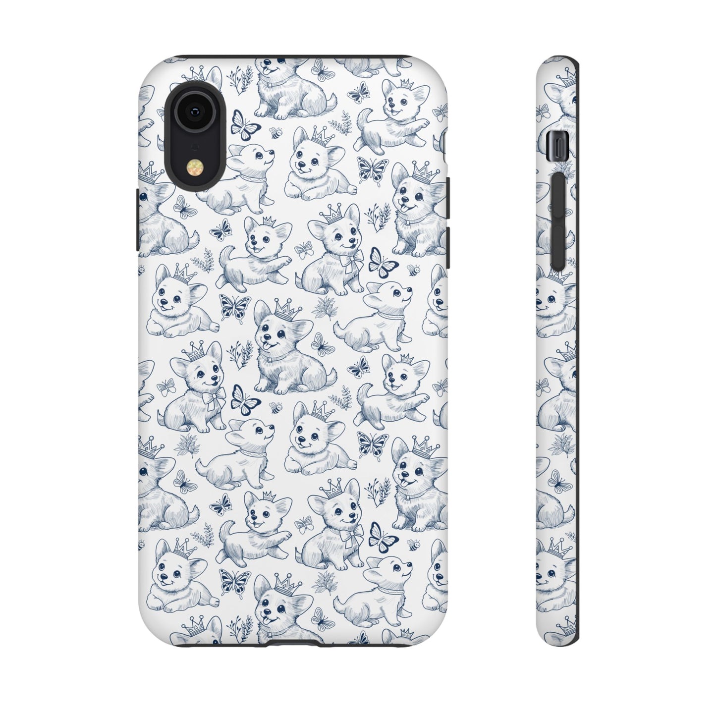 Playful Corgi Toile de Jouy IPhone Tough Phone Case