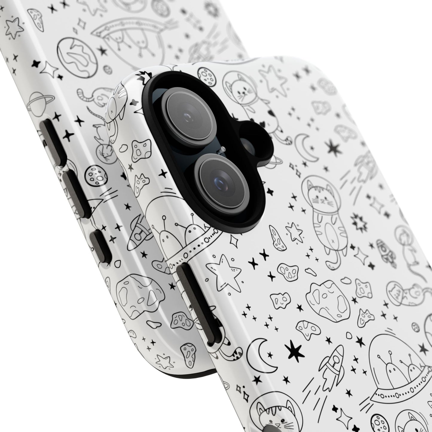 Cosmic Space Cats Doodle Tough iPhone Case