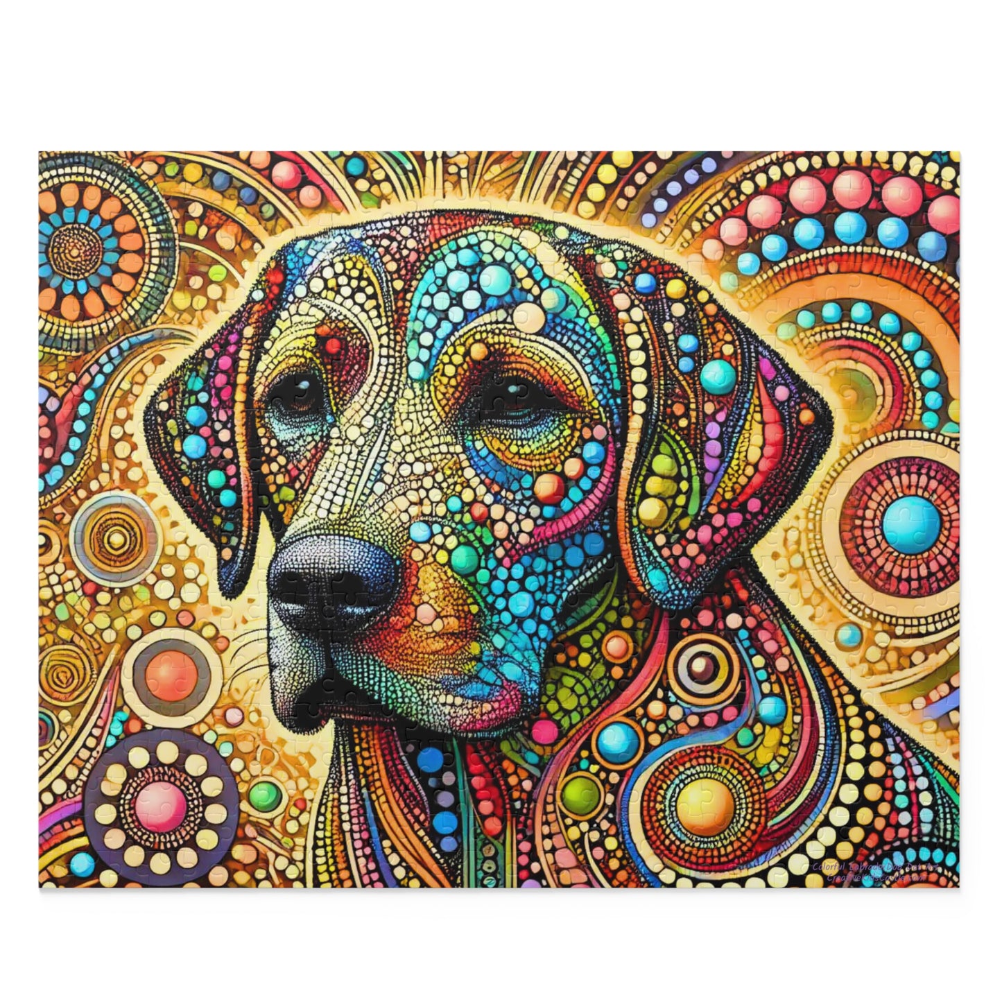 Colorful Labrador Dog Dot Art Puzzle (120, 252, 500-Piece)