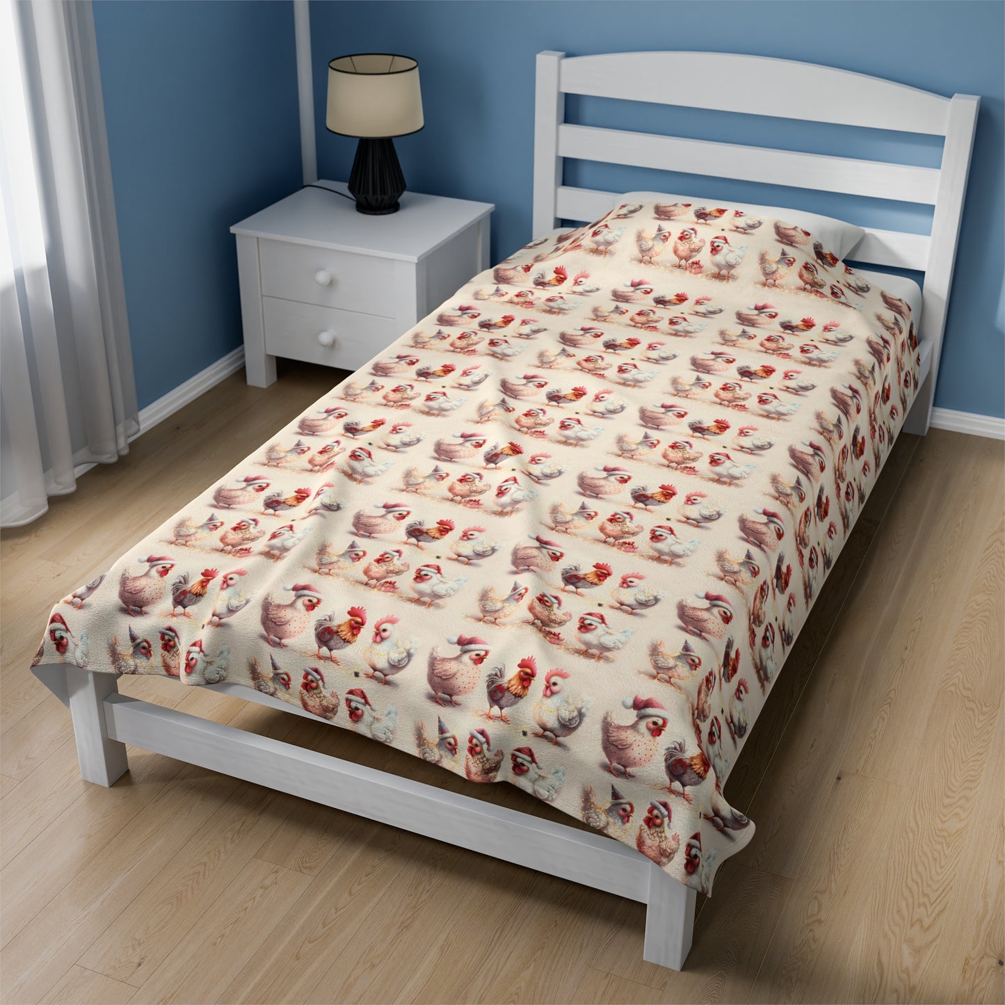 Cute Chicken Christmas Party Cozy Plush Blanket
