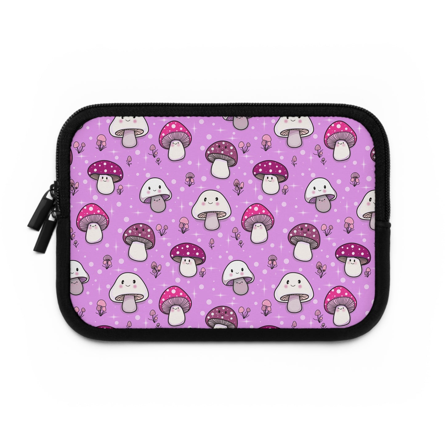 Happy Fungi Cottagecore Magenta Laptop Sleeve or Tablet Cover