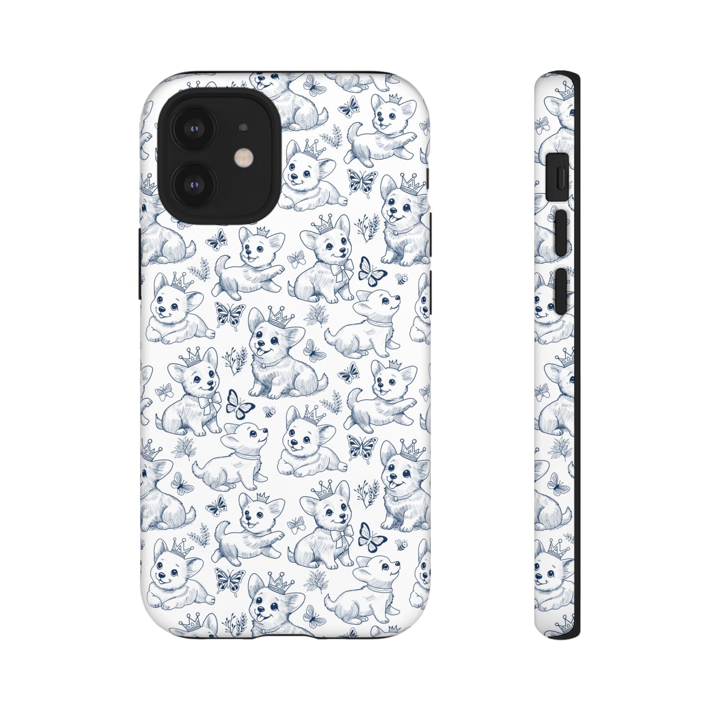 Playful Corgi Toile de Jouy IPhone Tough Phone Case