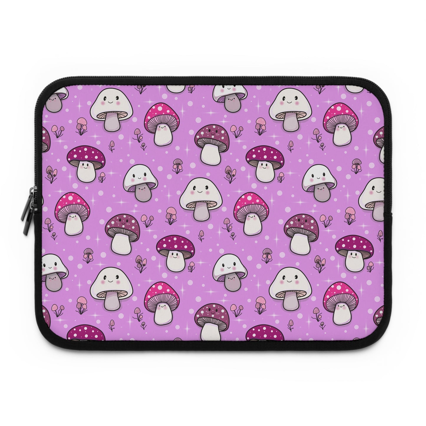 Happy Fungi Cottagecore Magenta Laptop Sleeve or Tablet Cover