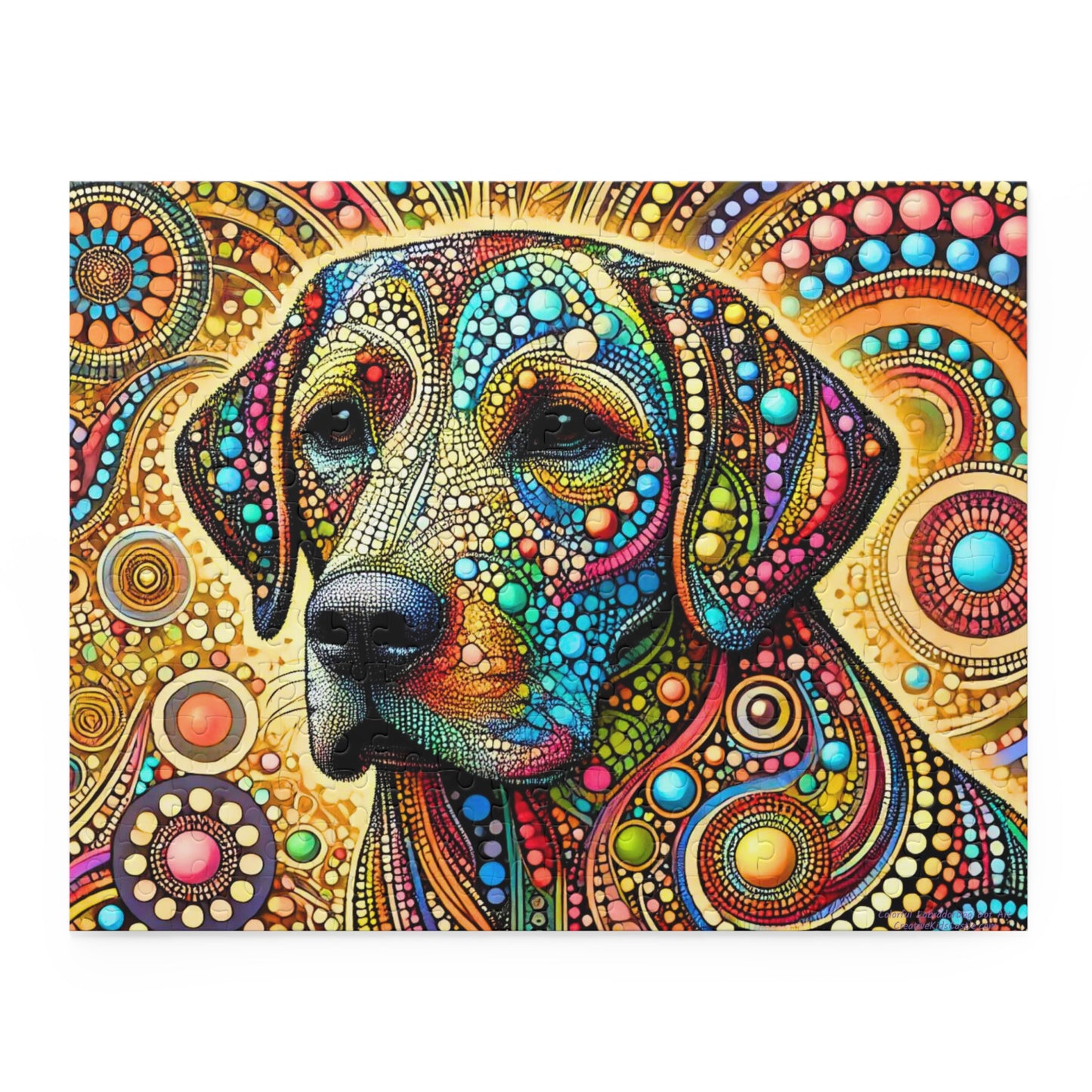 Colorful Labrador Dog Dot Art Puzzle (120, 252, 500-Piece)
