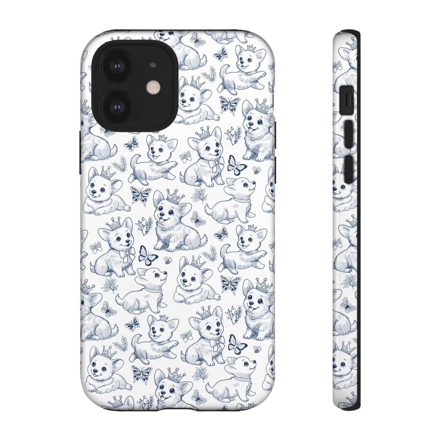 Playful Corgi Toile de Jouy IPhone Tough Phone Case