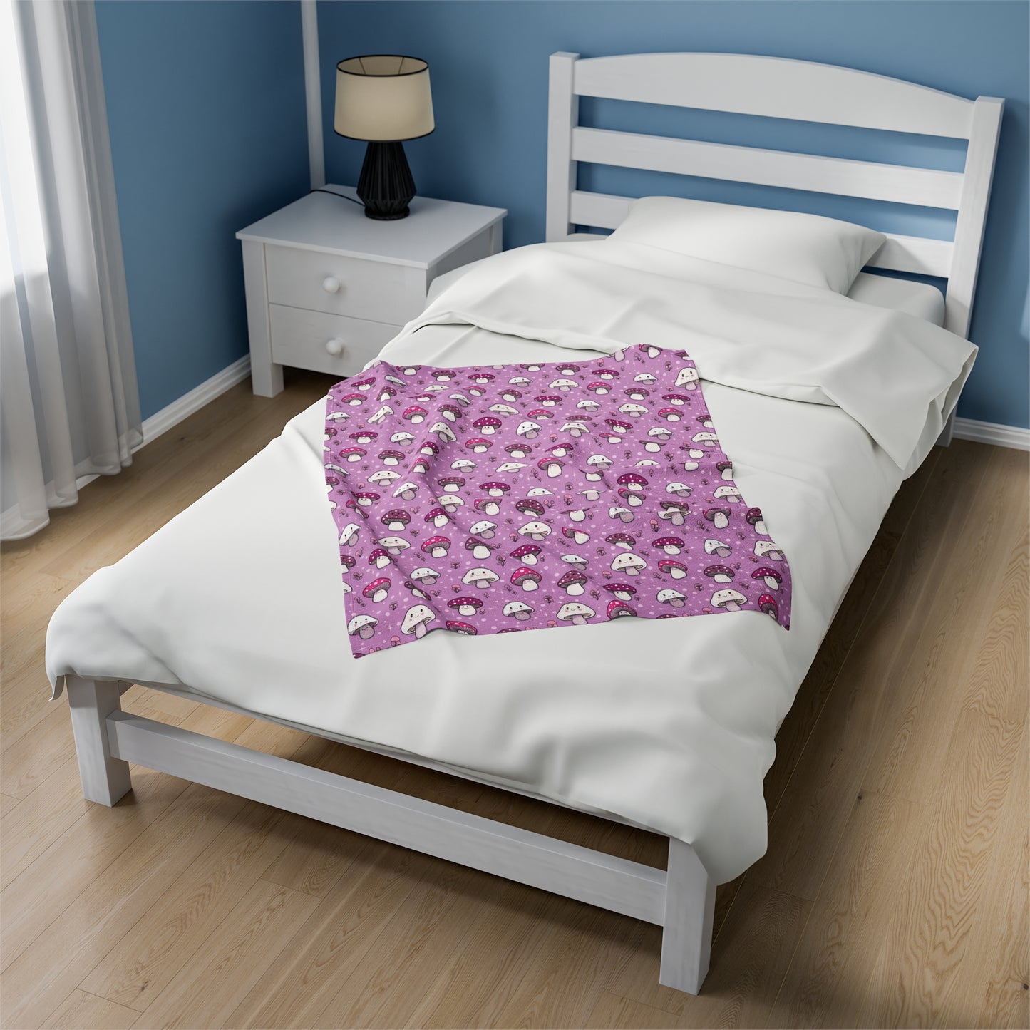 Happy Fungi Cottagecore Cozy Plush Blanket