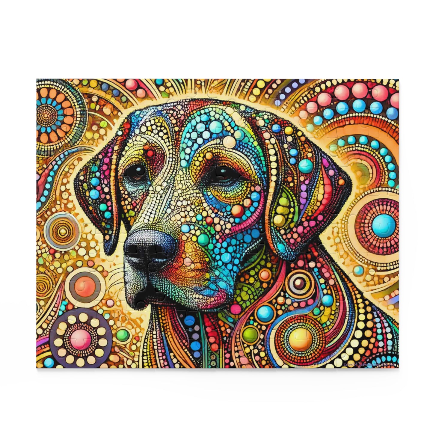 Colorful Labrador Dog Dot Art Puzzle (120, 252, 500-Piece)