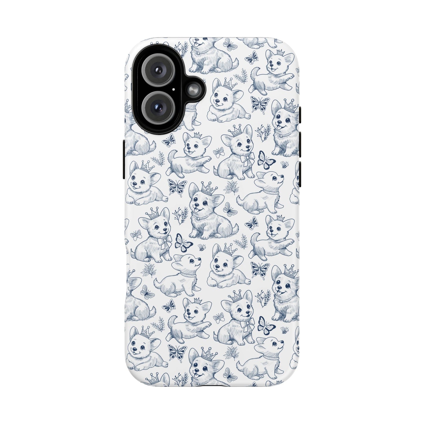 Playful Corgi Toile de Jouy IPhone Tough Phone Case