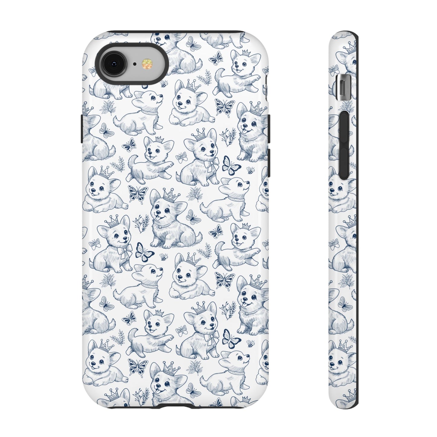 Playful Corgi Toile de Jouy IPhone Tough Phone Case