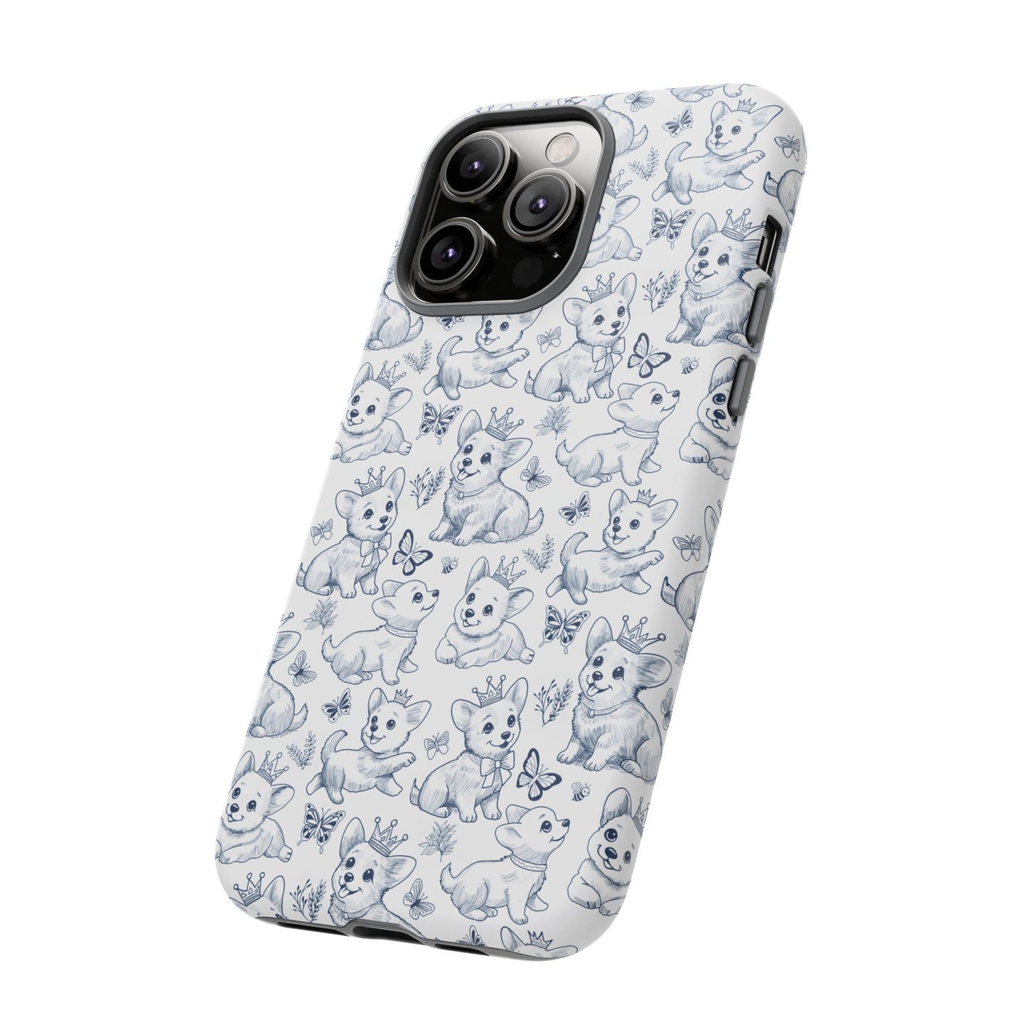 Playful Corgi Toile de Jouy IPhone Tough Phone Case
