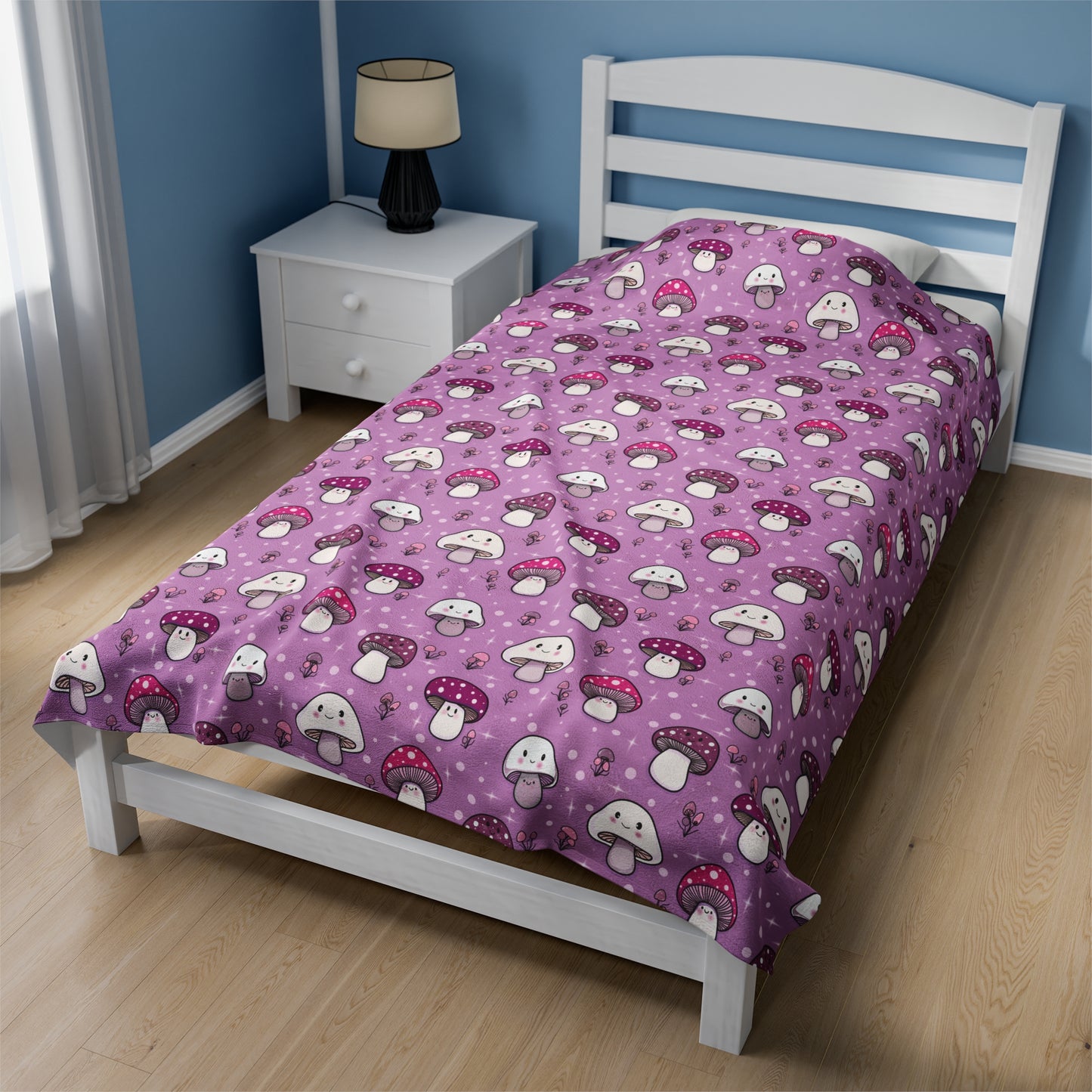 Happy Fungi Cottagecore Cozy Plush Blanket