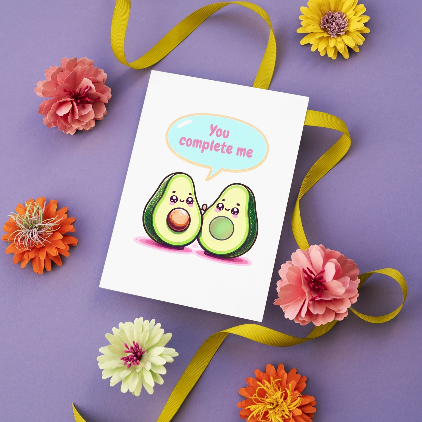 You Complete Me - Avocado Halves Anniversary Card
